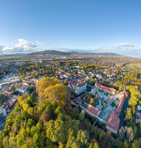 Marktgemeinde Kottingbrunn von oben.