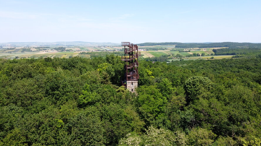 Blick von oben über Landschaft