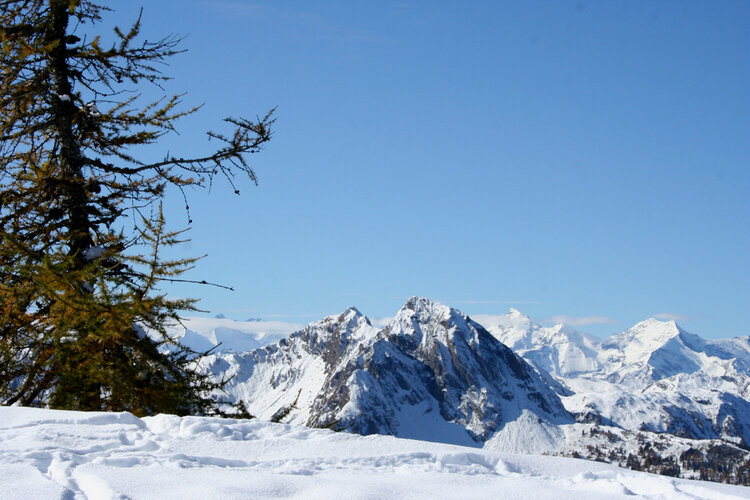 Der Gipfel des Bernkogels im Winter.